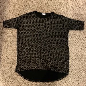 LuLaRoe Irma Black and Gold Tunic Top